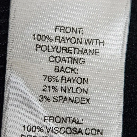 CHICO'S‎ Abbey Pieced Black Faux-Leather Front Knit Pants Elastic Women's SZ S/4 - Picture 10 of 15